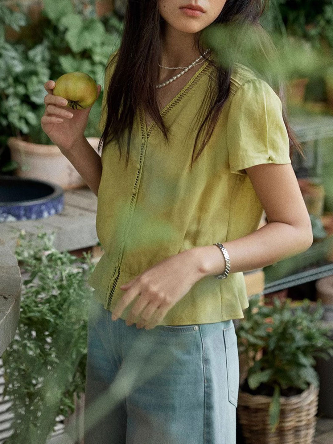 Ariana Vacation V-Neck Ruffled Top